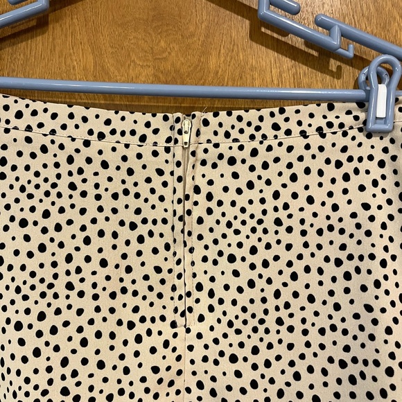 MI AMI neutral animal print ruffle accent skirt - Picture 3 of 4